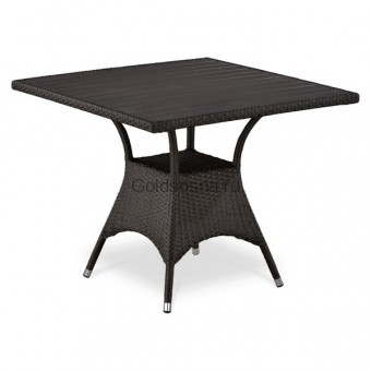 Плетеный стол из искусственного ротанга T190BD-W52-90х90 Brown
