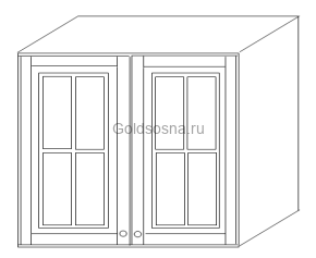 Шкаф 60 навесной (2 двери, стекло) Скайда 2