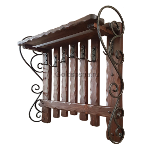 Вешалка настенная Добряк 2 с элементами ковки