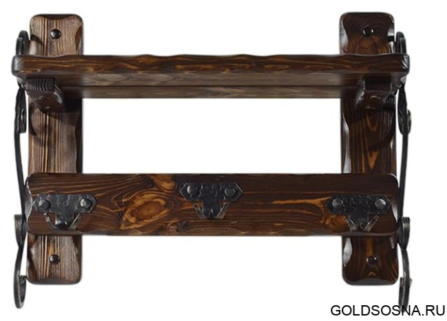 Вешалка настенная Добряк 3 с элементами ковки