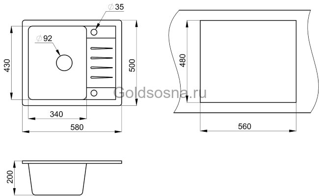 Кухонная мойка STANDART 5803 (450мм) Кухонная мойка STANDART 5803 (450мм)