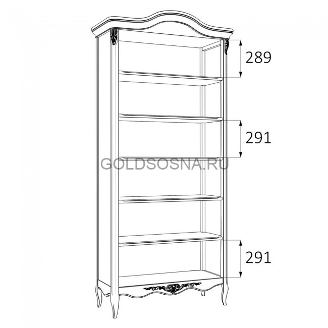 Книжный шкаф Silvery Rome 5 полок Книжный шкаф Silvery Rome 5 полок