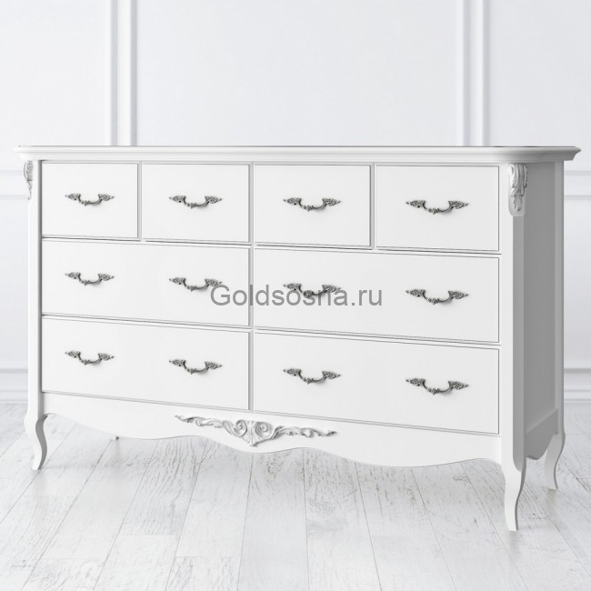 Комод широкий 8 ящиков Silvery Rome Комод широкий 8 ящиков Silvery Rome