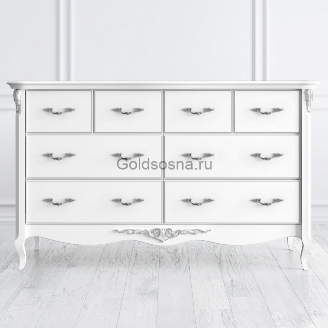 Комод широкий 8 ящиков Silvery Rome Комод широкий 8 ящиков Silvery Rome