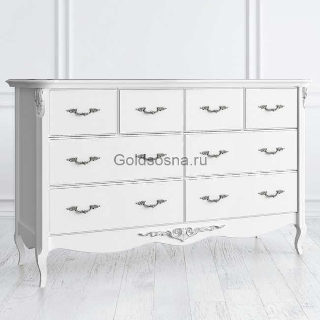 Комод широкий 8 ящиков Silvery Rome Комод широкий 8 ящиков Silvery Rome