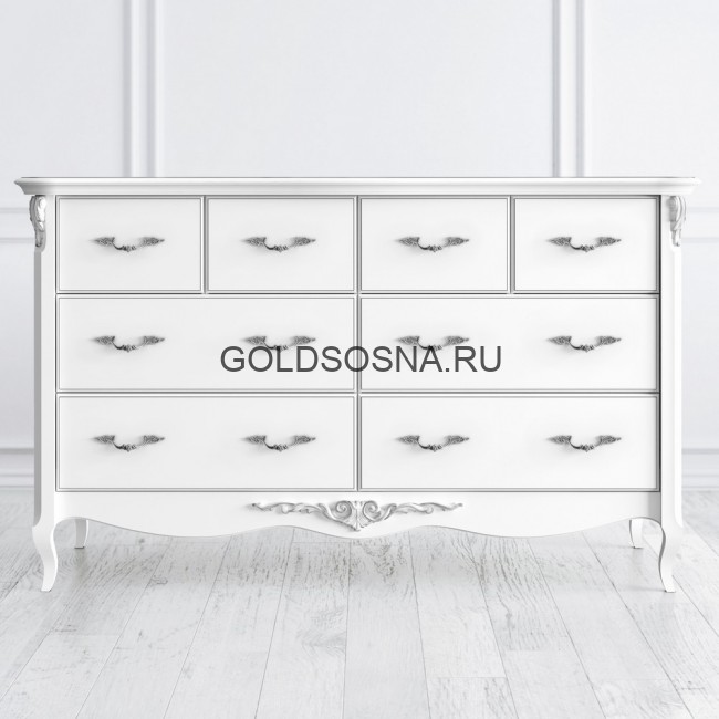 Комод 8 ящиков Silvery Rome узкий Комод 8 ящиков Silvery Rome узкий