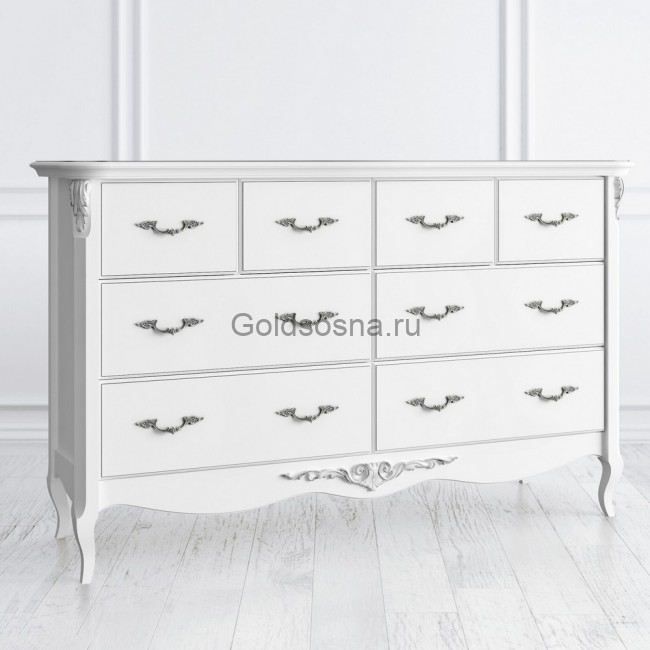 Комод 8 ящиков Silvery Rome узкий Комод 8 ящиков Silvery Rome узкий