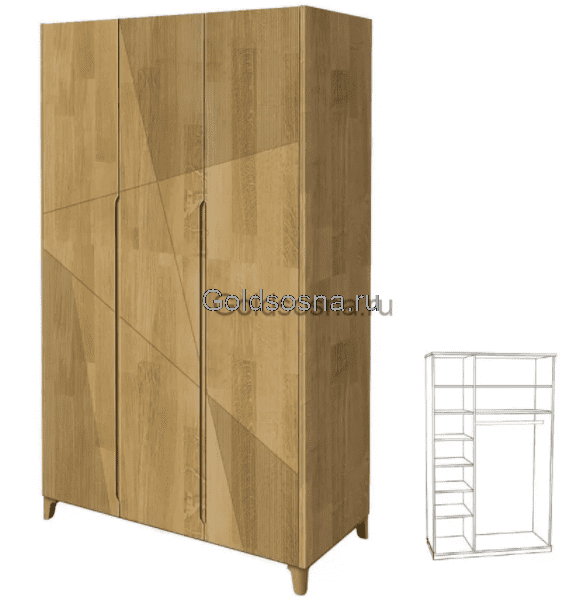 Шкаф трехдверный Линея 2 (Росхольц)