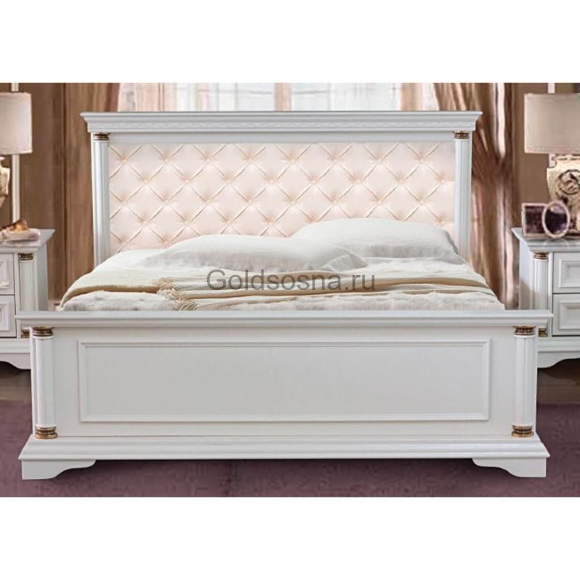 Кровать двуспальная Омега-29-1 с мягким изголовьем Кровать двуспальная Омега-29-1 с мягким изголовьем