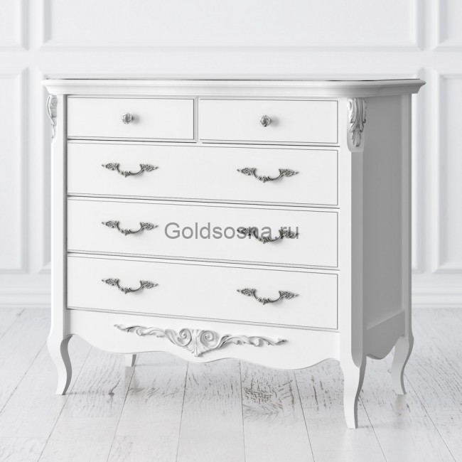 Комод бельевой 5 ящиков Silvery Rome Комод бельевой 5 ящиков Silvery Rome