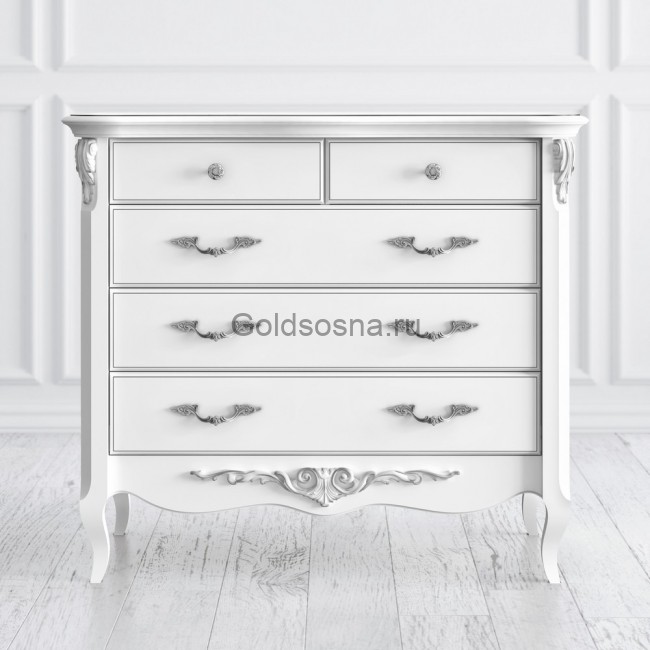 Комод бельевой 5 ящиков Silvery Rome Комод бельевой 5 ящиков Silvery Rome