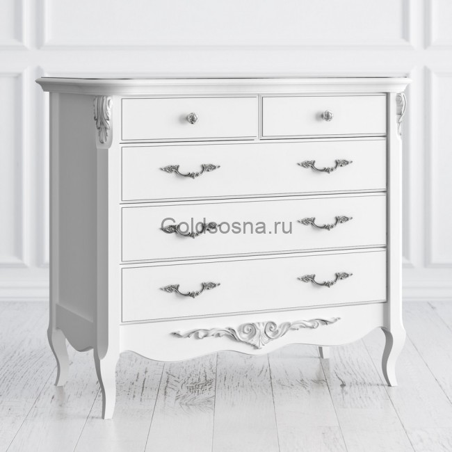 Комод бельевой 5 ящиков Silvery Rome Комод бельевой 5 ящиков Silvery Rome