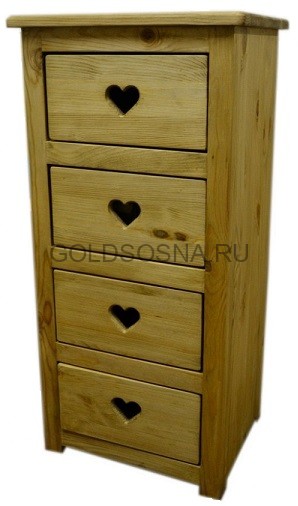 Шифоньер 4 ящика с сердцем