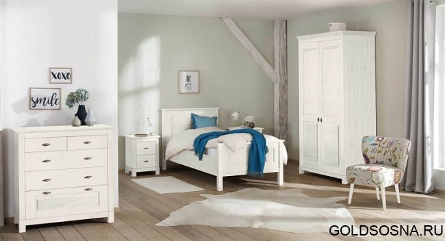 Детская спальня Рауна (белый воск)