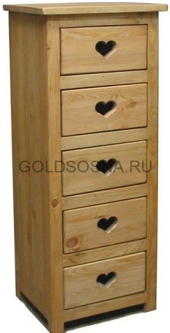 Шифоньер 5 ящиков с сердцем