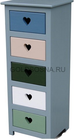 Шифоньер 5 ящиков с сердцем