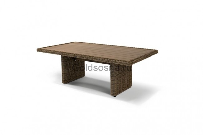 Плетеный обеденный стол Бергамо, соломенный