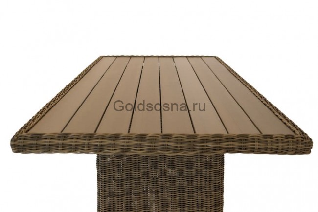 Плетеный обеденный стол Бергамо, соломенный