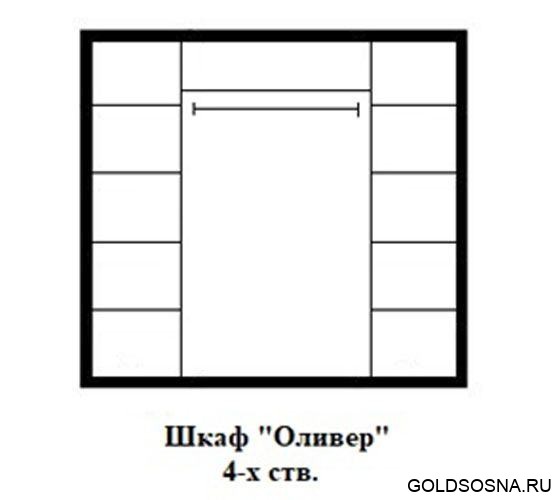 Шкаф четырехстворчатый Оливер Шкаф четырехстворчатый Оливер