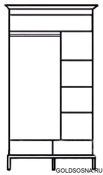 Шкаф для одежды Оскар ММ-216-01/02 Шкаф для одежды Оскар ММ-216-01/02