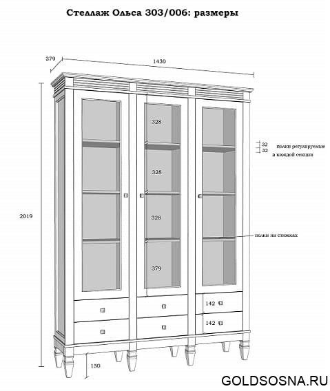 (3.2.2) Стеллаж Ольса 303/006 (3.2.2) Стеллаж Ольса 303/006