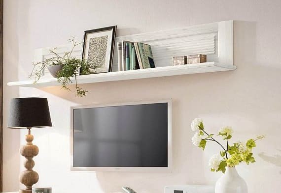 Полка настенная Рауна 165 (белый воск УКВ) Полка настенная Рауна 165 (белый воск УКВ)