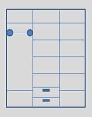 Шкаф 3-х ств. распашной (штанга-слева) Венеция