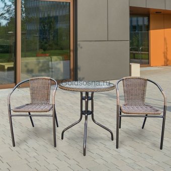Комплект мебели для летнего кафе Асоль-1A TLH-037AR2/060RR-D60 Cappuccino 2Pcs
