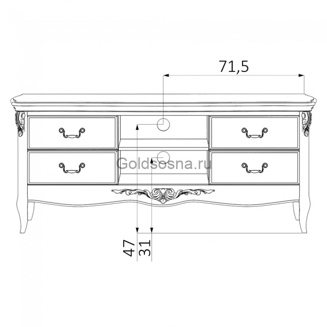 Тумба ТВ Silvery Rome Тумба ТВ Silvery Rome