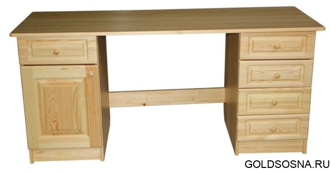 Стол письменный 2-тумбы (дверь-ящик+4 ящика) Добрый Мастер