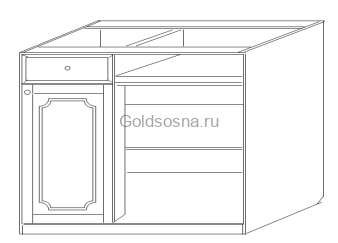 Тумба под угол 100 (1 дверь + 1 ящик) Скайда 1 Тумба под угол 100 (1 дверь + 1 ящик) Скайда 1