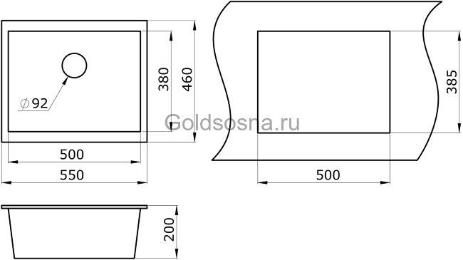 Кухонная мойка GRANULA 5551 (600) Кухонная мойка GRANULA 5551 (600)