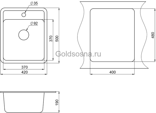 Кухонная мойка GRANULA 4202 (400) Кухонная мойка GRANULA 4202 (400)