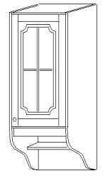 Шкаф 30 навесной (1 дверь, стекло) Скайда 1