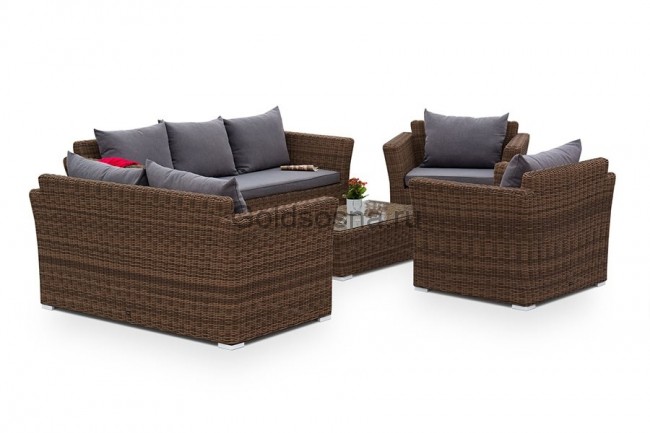 Лаунж зона Капучино Дабл коричневый