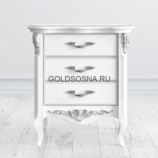 Прикроватная тумба 3 ящика Silvery Rome Прикроватная тумба 3 ящика Silvery Rome
