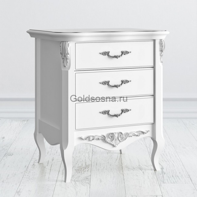 Прикроватная тумба 3 ящика Silvery Rome Прикроватная тумба 3 ящика Silvery Rome