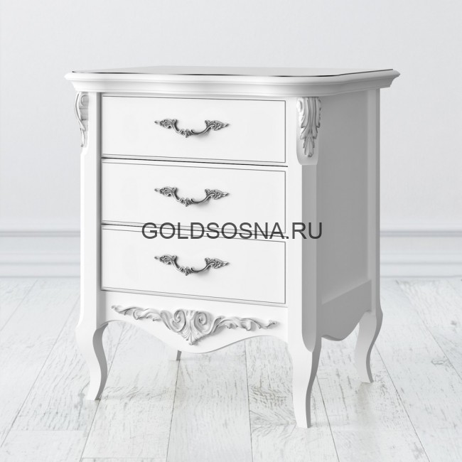 Прикроватная тумба 3 ящика Silvery Rome Прикроватная тумба 3 ящика Silvery Rome