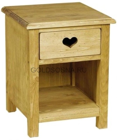Тумбочка прикроватная 1 ящик с сердцем с нишей 