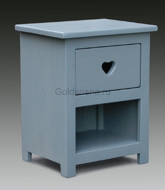 Тумбочка прикроватная 1 ящик с сердцем с нишей 