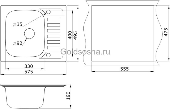 Кухонная мойка GRANULA 5801 (450) Кухонная мойка GRANULA 5801 (450)
