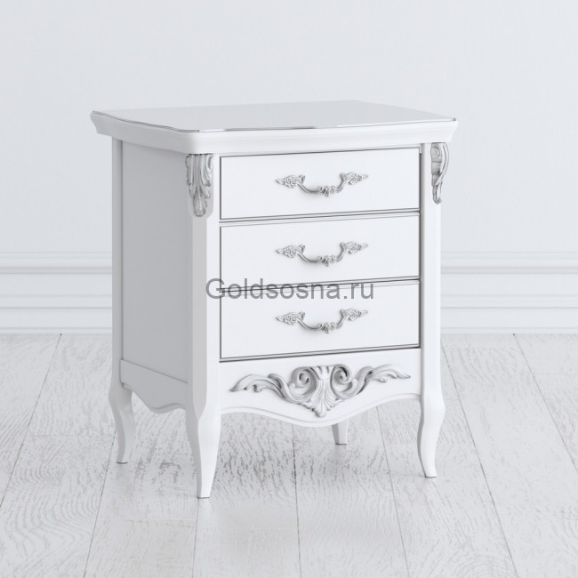 Прикроватная тумба Silvery Rome 3 ящика малая Прикроватная тумба Silvery Rome 3 ящика малая