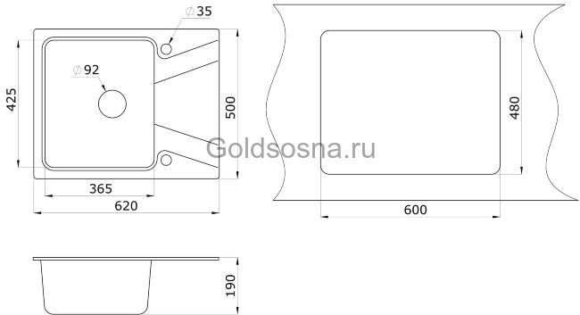 Кухонная мойка GRANULA 6201 (450) Кухонная мойка GRANULA 6201 (450)