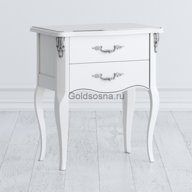 Прикроватная тумба 2 ящика Silvery Rome Прикроватная тумба 2 ящика Silvery Rome