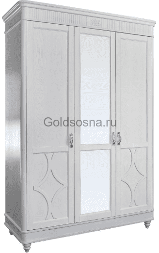 Шкаф для одежды 3д Юстина 2358-01 БМ691 (молоко)