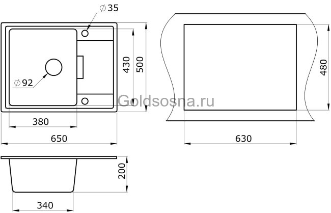 Кухонная мойка GRANULA 6503 (450мм) Кухонная мойка GRANULA 6503 (450мм)