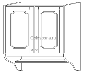 Шкаф 60 навесной (2 двери, дерево) Скайда 1