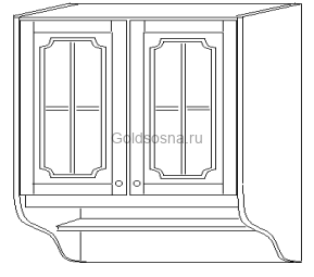 Шкаф 60 навесной (2 двери, стекло) Скайда 1