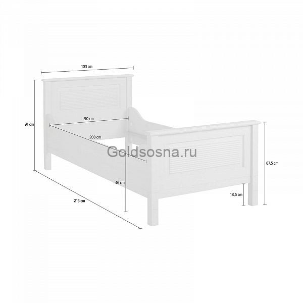 Кровать Рауна J (бейц/масло)