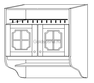 Шкаф 60 навесной (2 двери, стекло) с нишей Скайда 1